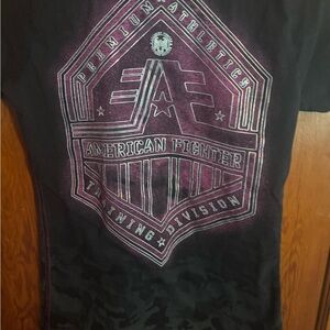 American Fighter Black and Purple Graphic Tee